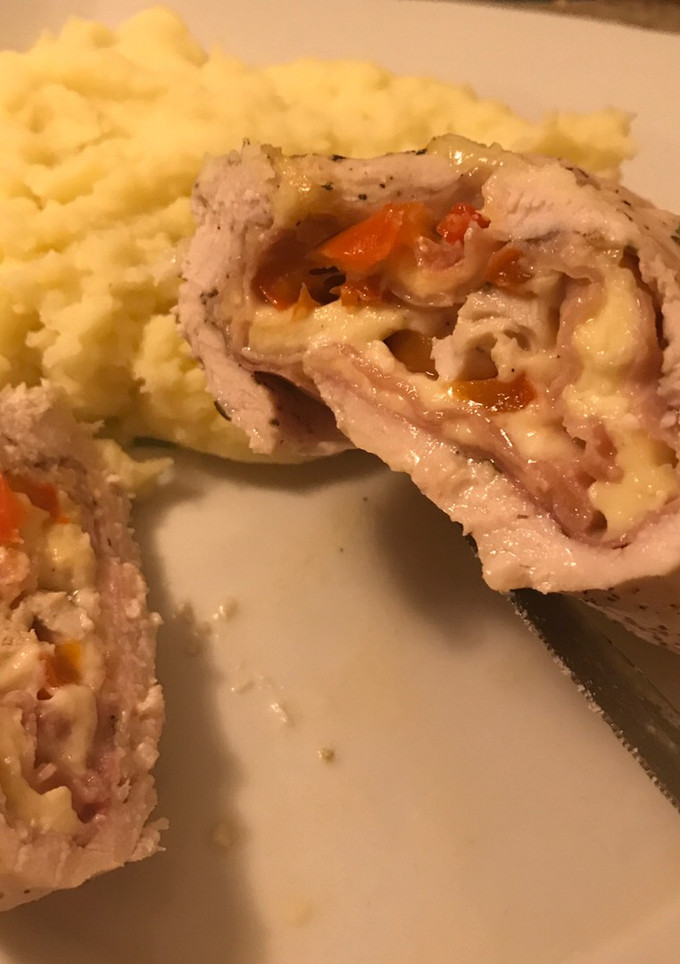 Una foto de Pechuga rellena al horno