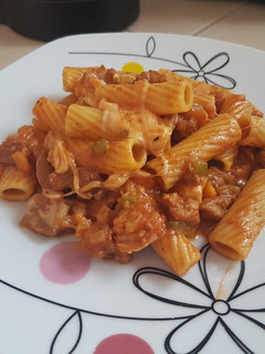 Una foto de Pasta barilla en salsa de cerdo