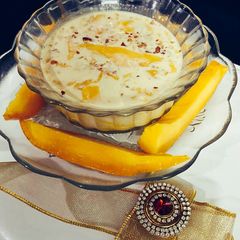A picture of Kesar Mango Rabdi.
