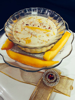 A picture of Kesar Mango Rabdi.
