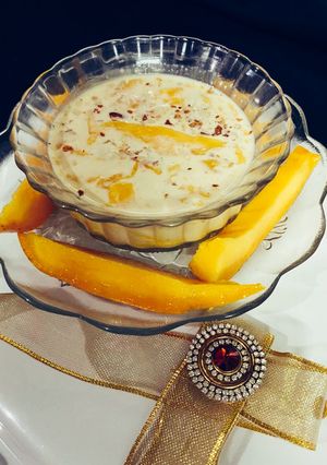 A picture of Kesar Mango Rabdi.