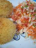 Bolas de arroz rellenas de camarón en horno freidora airfryer
