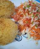 Bolas de arroz rellenas de camarón en horno freidora airfryer