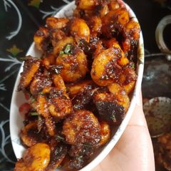 A picture of Andhra prawns roast.