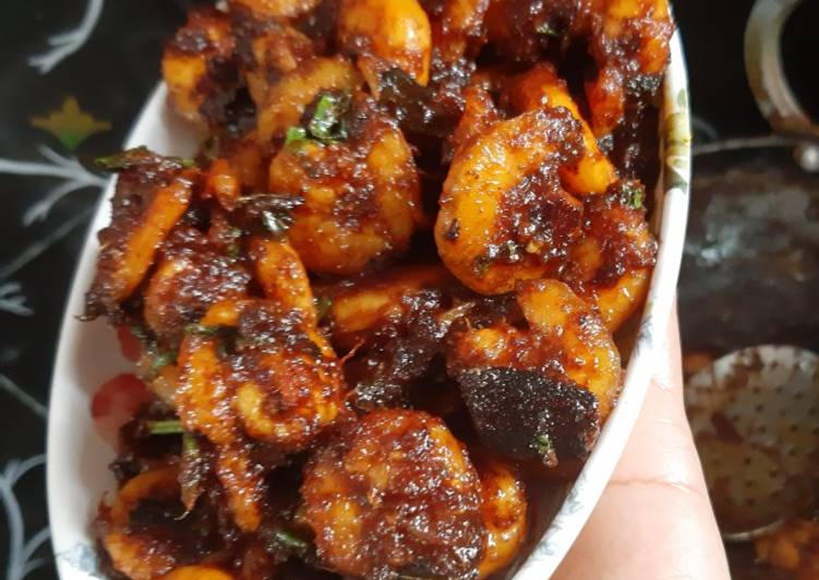 Steps to Make Any-night-of-the-week Andhra prawns roast