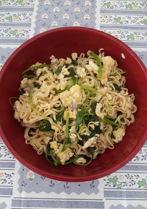 Foto resep Mie goreng bayam