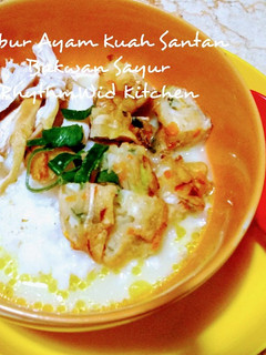 Foto resep Bubur Ayam Kuah Santan dengan Bakwan Sayur