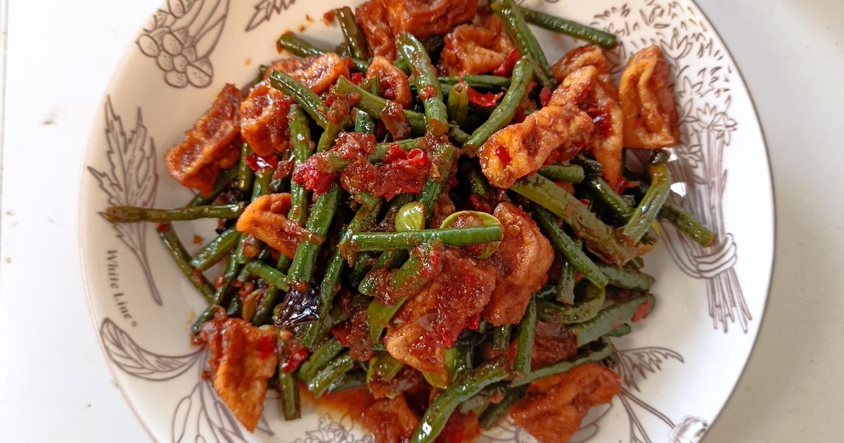 Tahu Kacang Panjang Tumis Kecap Pedas