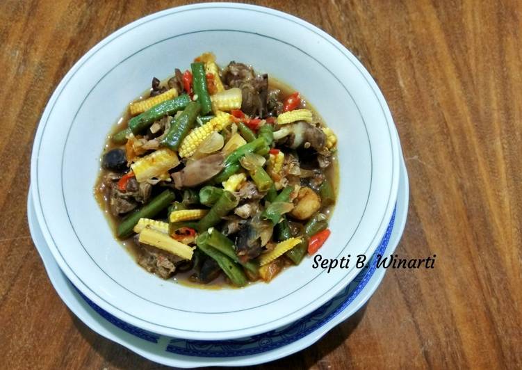 Resep Tumis hati ampela dengan Putren / Janggel / baby corn Anti Gagal