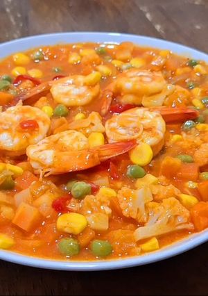 Foto resep Resep Simple Sayur Campur Bumbu Saus Udang Special