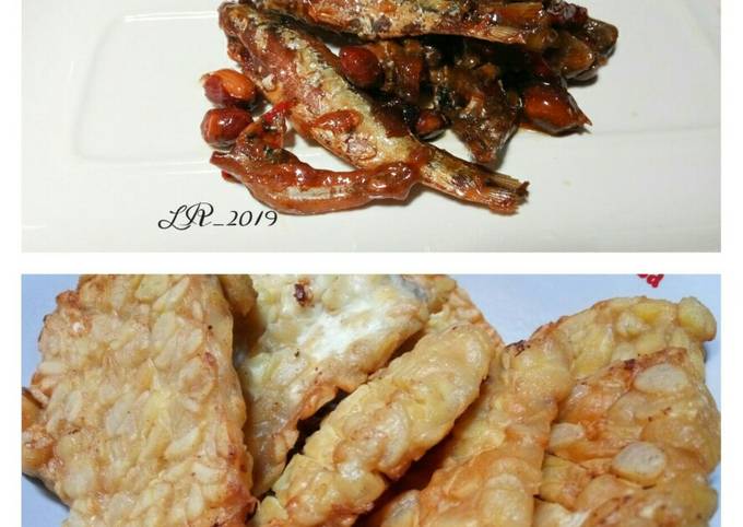 Ikan Teri Kacang Pedas Manis + Tempe Goreng