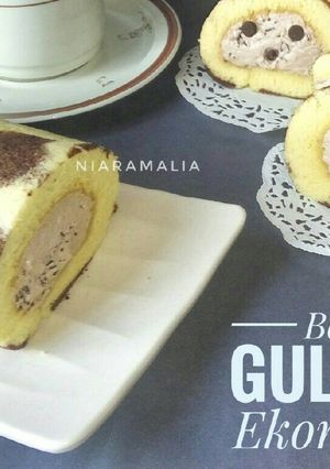 Foto resep Bolu Gulung Motif Jerapah versi ekonomis