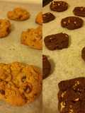 Freshly baked chocolate chip cookies