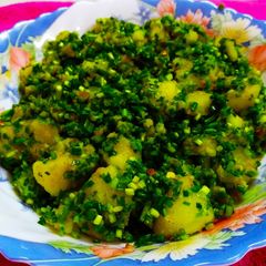 A picture of Lasaniya Aloo Subji.