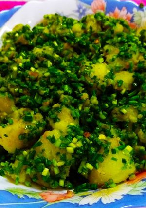 A picture of Lasaniya Aloo Subji.