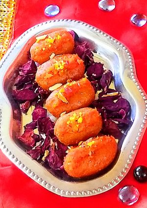 A picture of Paneer Carrot Gulab Jamun.