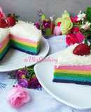 Rainbow Cake Putih Telur | Bolu Pelangi Kukus Enak & Lembut