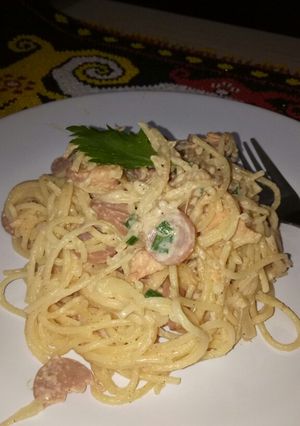 Foto resep Spagetti Creamy Chicken