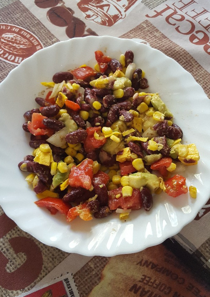 Una foto de Ensalada de judías tex mex