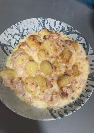 Una foto de Ñoquis al estilo Foster en Air Fryer