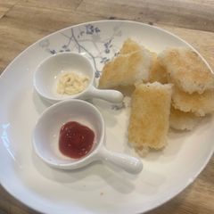 Crispy rice blocks A picture of Crispy rice blocks.
