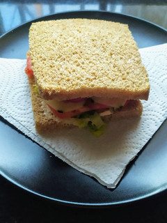 Una foto de Sándwich de pavo improvisado