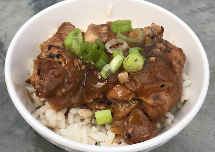 Filipino Chicken Adobo with White Rice