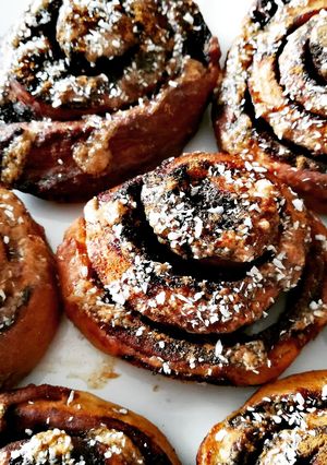 O poză a rețetei Kanelbullar/Rulouri suedeze cu scorțișoară.