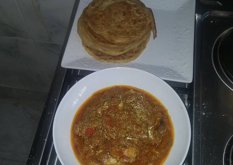 Simple Way to Make Favorite Naan bread and chicken curry