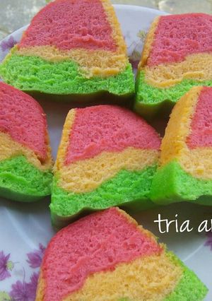Foto resep Rainbow cake kukus mudah dan praktis