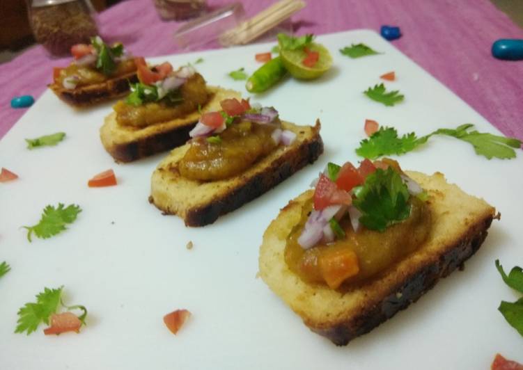 Step-by-Step Guide to Cook Delicious Bhaji Crostini From Homemade Buns