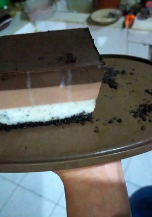 Foto resep Puding oreo milo coklat