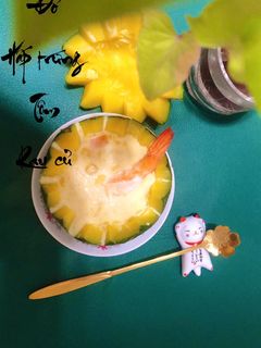 Hình của món Bí đỏ hấp trứng tôm rau củ 🥦🥕🥔.