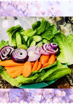 A picture of Veggies salad with dash of vinegar.