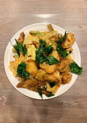 鹽酥杏鮑菇 的食譜成品照片