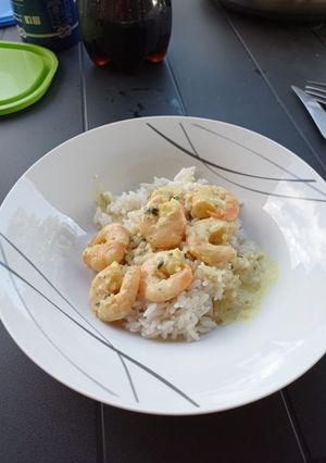 Une photo de Crevettes coco curry
