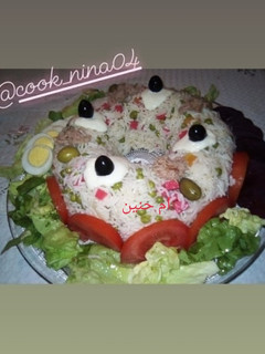 صورة لوصفة سلطة أرز من تقديمي وتزييني الخاص 😉