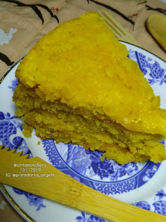 A picture of Depression Mango Cake Baked in Rice Cooker (No Eggs, No Milk).