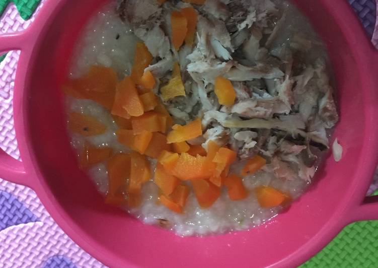 Cara buat Nasi tim ikan kembung (mpasi 9bln) yang lezat dan Mudah Dibuat
