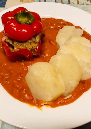Sütőben sült töltött paprika recept fotója