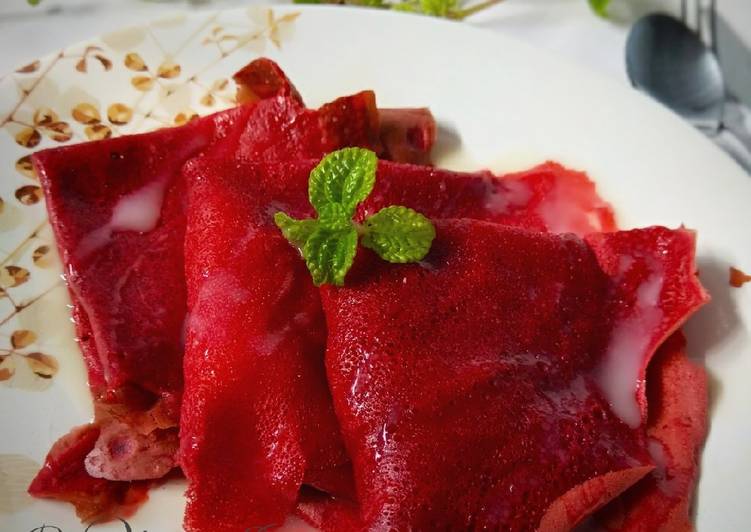 Resep Red Velvet Crepes Vla Vanilla Anti Gagal