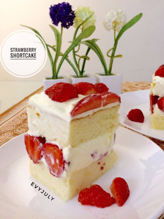 Foto resep Strawberry Shortcake (Cotton Cheesecake base)