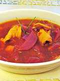 Sopa morada en versión moderna (Halloween)