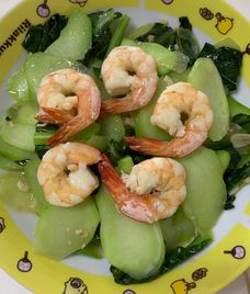 cải làn xào tôm