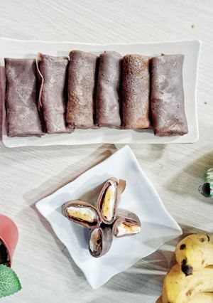 Foto resep Dadar Gulung Coklat Pisang Keju