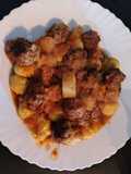 Malfattis de zapallo con albóndigas