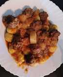 Malfattis de zapallo con albóndigas