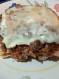 Lasaña de carne molida y queso