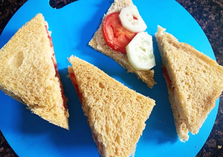 Steps to Make Super Quick Homemade Tomato Cucumber Sandwich