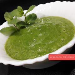 Mint chutney spicy and tangy A picture of Mint chutney spicy and tangy.